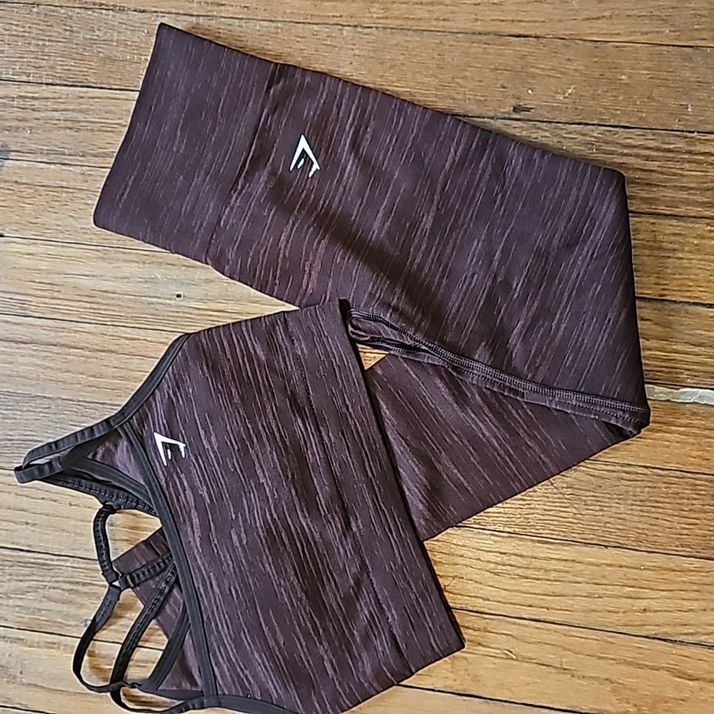 Gymshark adapt marl set in archive brown and cherry brown